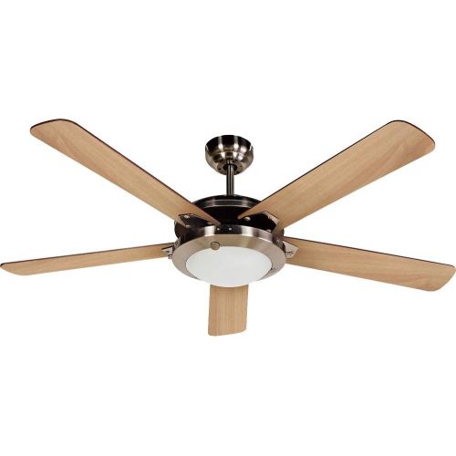  Design House 154336 Eastport 2 Light Ceiling Fan 52, Satin Nickel