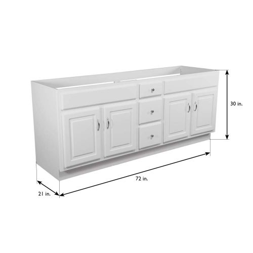  Design House 541086 72-Inch by 21-Inch Concord Ready-To-Assemble 4 Door/3 Drawer Vanity, White