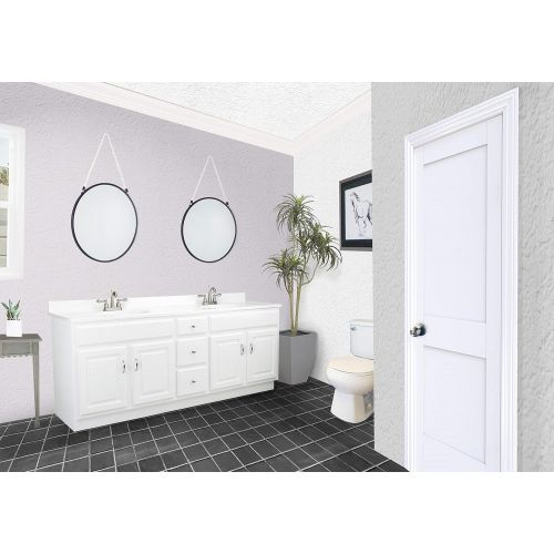  Design House 541086 72-Inch by 21-Inch Concord Ready-To-Assemble 4 Door/3 Drawer Vanity, White