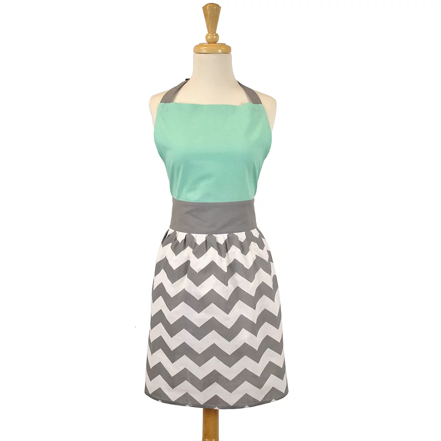  Design Imports Chevron Skirt Apron in GreyMint