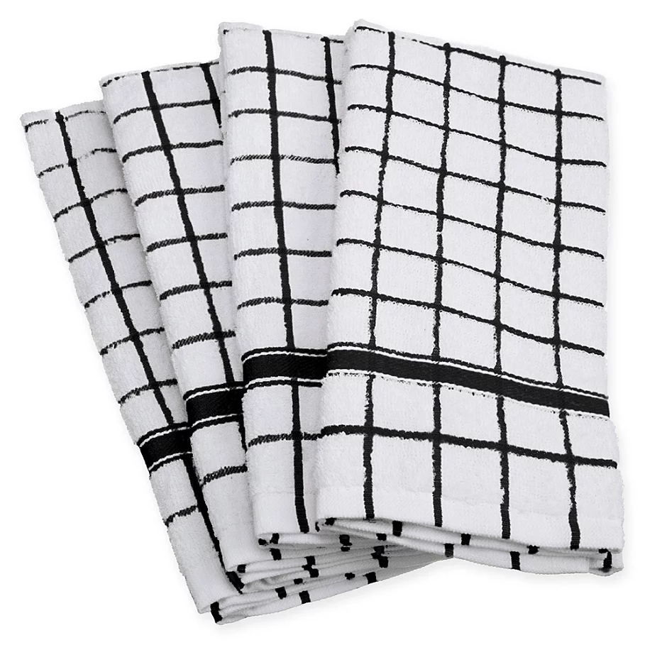  Design Imports Windowpane Terry Kitchen Towels (Set of 4)