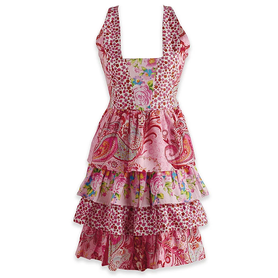  Design Imports Floral Vintage Apron in Pink