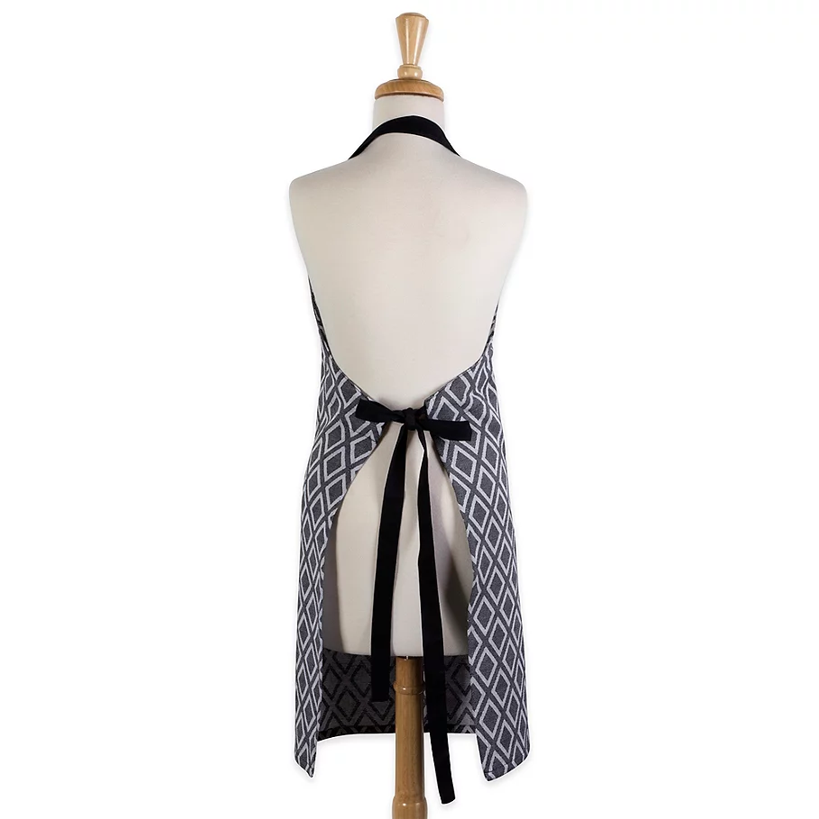  Design Imports Geometric Diamond Apron in BlackWhite