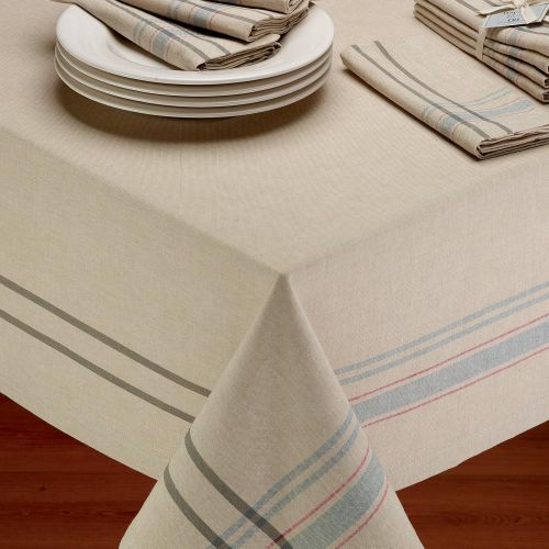  Design Imports Tango Red French Chambray Tablecloth - 60 x 84