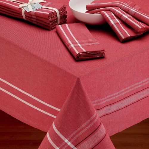  Design Imports Tango Red French Chambray Tablecloth - 60 x 84