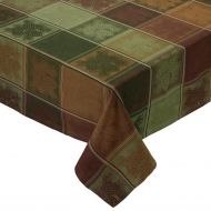 Design Imports Mountain Pine Cotton Table Linens, Tablecloth 60-Inch by 84-Inch Oblong (Rectangle), Mountain Pine Jacquard