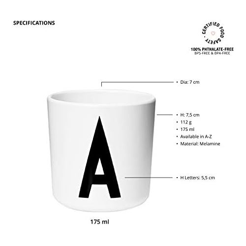  Design Letters - Melamin Becher - Buchstabe: K - Multifunktionsbecher - Arne Jacobsen