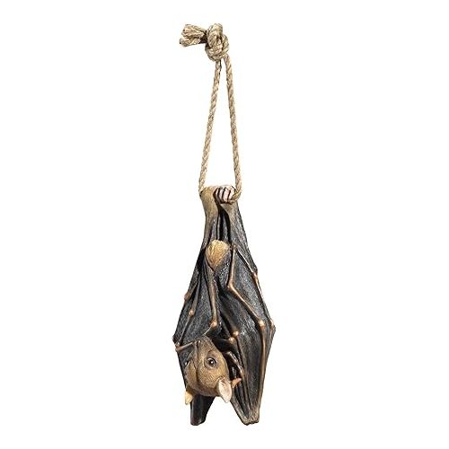  Design Toscano QM28985 Vampire Bat - Hanging Mega Bat Sculpture - Bat Figure - Halloween Bats,full color