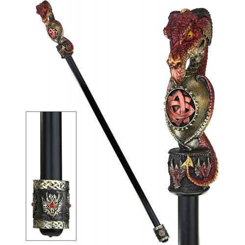  Design Toscano The Dragonsthorne Collection: Celtic Battle Dragon Walking Stick