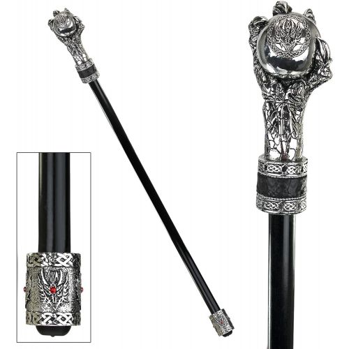  Design Toscano The Dragonsthorne Collection: Dragons Grasp Gothic Walking Stick