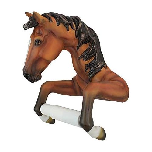  Design Toscano Holder-Steady Stallion Horse Rustic Toilet Paper Roll - Bathroom Wall Decor, Multicolor