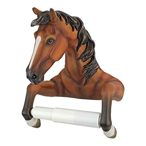  Design Toscano Holder-Steady Stallion Horse Rustic Toilet Paper Roll - Bathroom Wall Decor, Multicolor