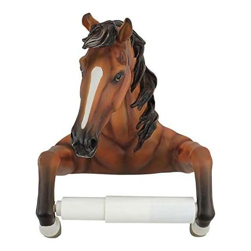  Design Toscano Holder-Steady Stallion Horse Rustic Toilet Paper Roll - Bathroom Wall Decor, Multicolor