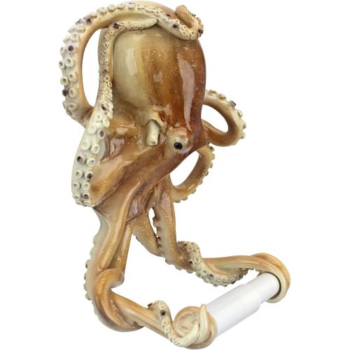  Design Toscano JQ8834 Holder-Tentacles Octopus Beach Toilet Paper Roll - Bathroom Wall Decor, Multicolor