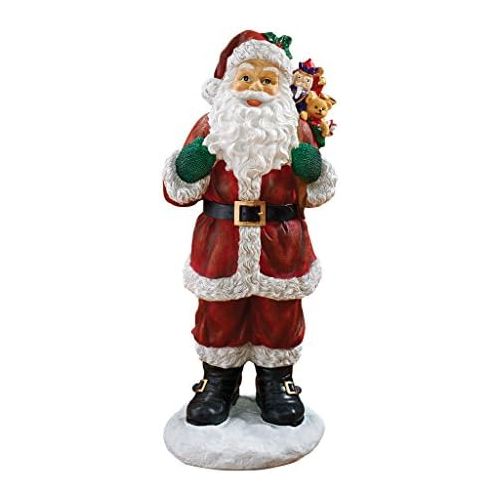  Design Toscano Christmas Decorations - A Visit from Santa Claus and his Bag of Christmas Toys Holiday Decor Statue