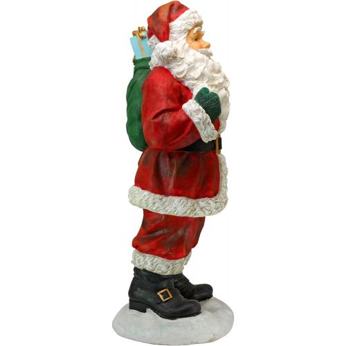  Design Toscano Christmas Decorations - A Visit from Santa Claus and his Bag of Christmas Toys Holiday Decor Statue