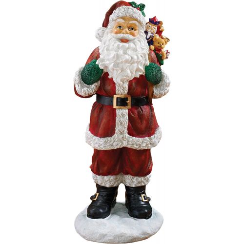  Design Toscano Christmas Decorations - A Visit from Santa Claus and his Bag of Christmas Toys Holiday Decor Statue