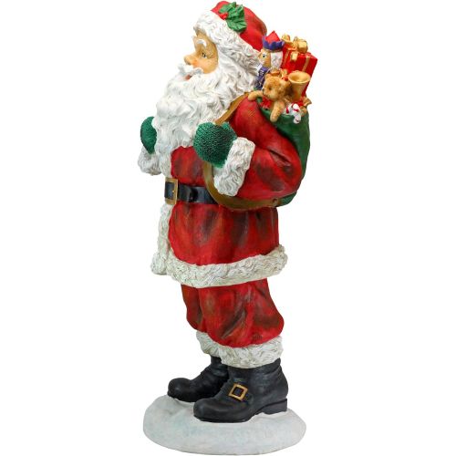  Design Toscano Christmas Decorations - A Visit from Santa Claus and his Bag of Christmas Toys Holiday Decor Statue