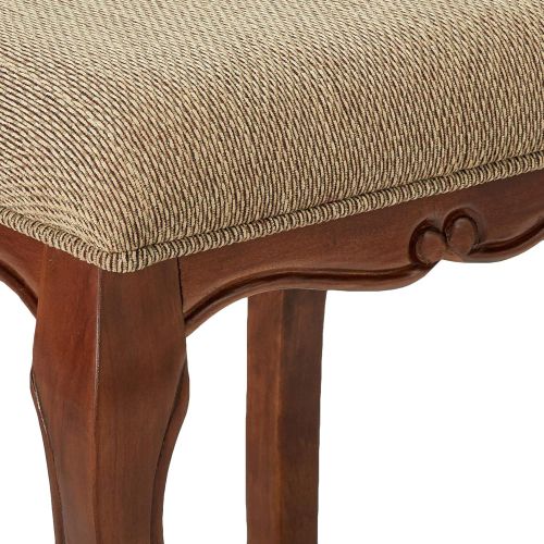  Design Toscano Lady Guinevere Makeup Chair Vanity Stool Bedroom Bench, 20 Inch, Hardwood, Cherry Finish