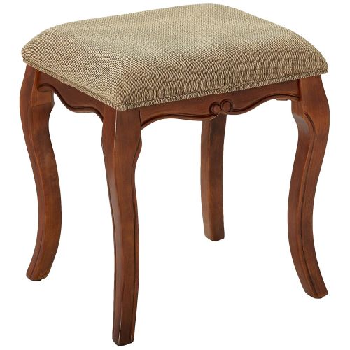  Design Toscano Lady Guinevere Makeup Chair Vanity Stool Bedroom Bench, 20 Inch, Hardwood, Cherry Finish