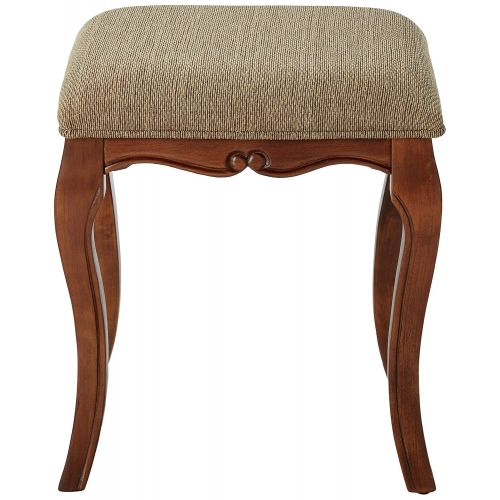  Design Toscano Lady Guinevere Makeup Chair Vanity Stool Bedroom Bench, 20 Inch, Hardwood, Cherry Finish