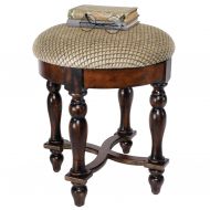 Design Toscano Grand Duchess Vanity Stool, 17 Inch, Hardwood, Walnut