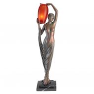Design Toscano Art Deco Goddess of Light Sculptural Table Lamp, Bronze