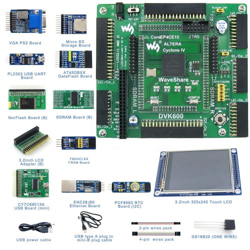  CQRobot Designed for ALTERA Cyclone IV Series, Features the EP4CE10 Onboard, Open Source Electronic Hardware EP4CE10 FPGA Development Board Kit, Uses With Nios II Processor, With DVK600 Mo