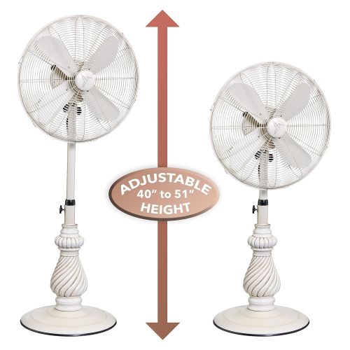  Designer Aire Oscillating Indoor Outdoor Standing Floor Fan for Cooling Your Area Fast - 3-Speeds, Adjustable 40-51 Inches in Height, Fits Your Home Decor