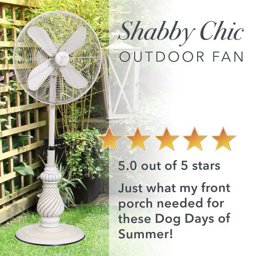  Designer Aire Oscillating Indoor Outdoor Standing Floor Fan for Cooling Your Area Fast - 3-Speeds, Adjustable 40-51 Inches in Height, Fits Your Home Decor