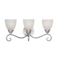 Designers Fountain 98003-SP Stratton Collection 3-Light Vanity Fixture, Satin Platinum Finish with Faux Alabaster Glass Shades