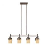 Mission Ridge 4 Light Island by Designers Fountain 82138-WM in Wood Finish