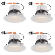 Designers Fountain EVL4732DSW27D-4 Deep Splay 4 in. 2700K White Trim Warm 91 CRI LED Ceiling Recessed Light (4-Pack) 4 4 Piece