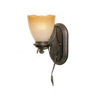 Designers Fountain 95601-OB Timberline Collection 1-Light Wall Sconce, Old Bronze Finish with Sculpted Ochere Luster Glass Shade