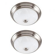 Designers Fountain EVLED502-35D-2 Brushed Nickel LED Flushmount with Alabaster Glass (2-Pack), 2 Piece