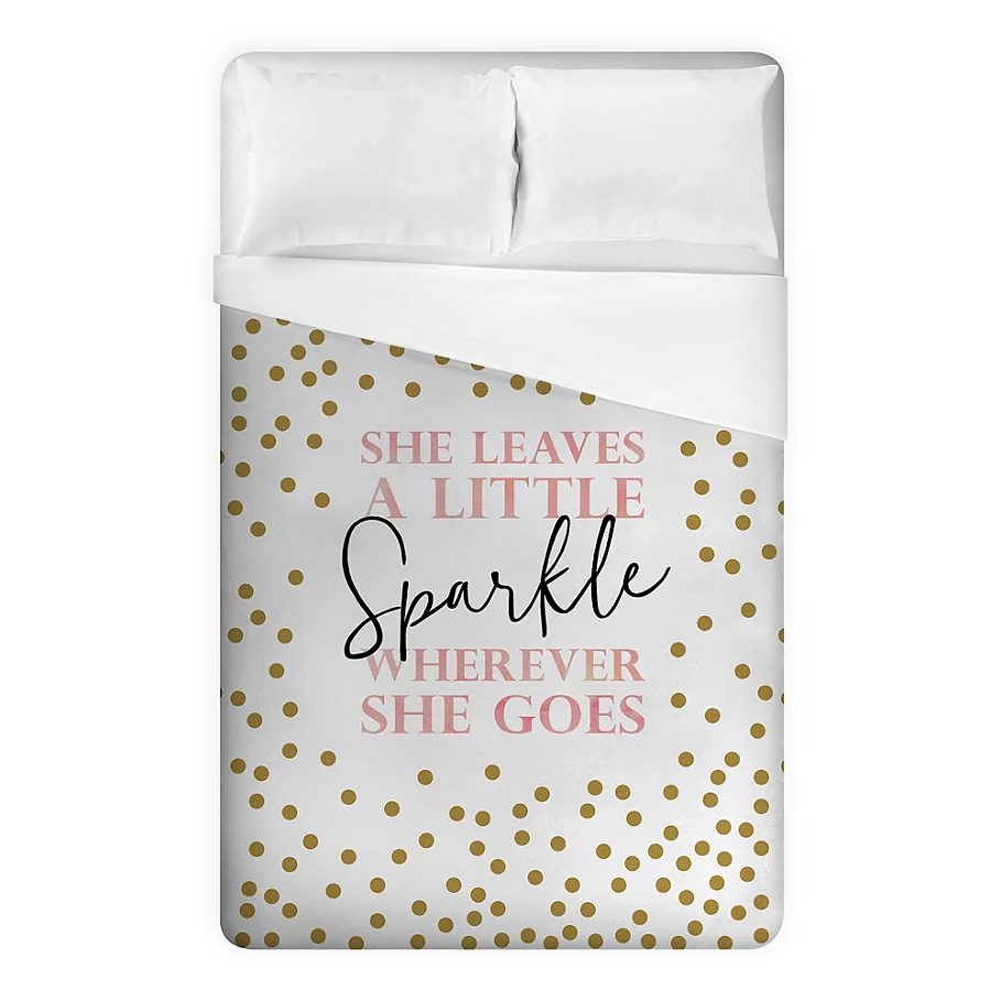  Designs Direct Glam Sparkle Duvet Cover in BlackGoldBlush