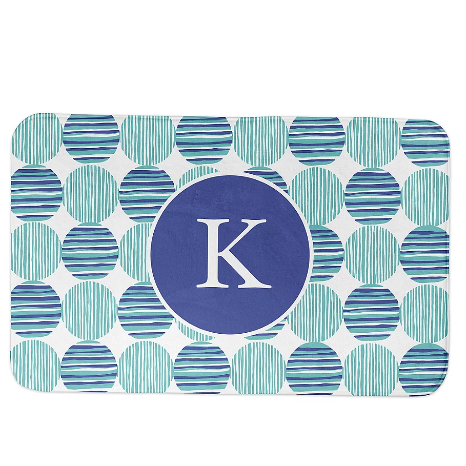 /Designs Direct Preppy Locking Circles Bath Mat in Blue