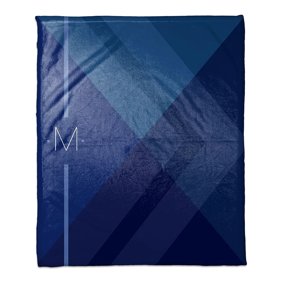 Designs Direct Layered Gradient Personalized Throw Blanket in NavyBlue