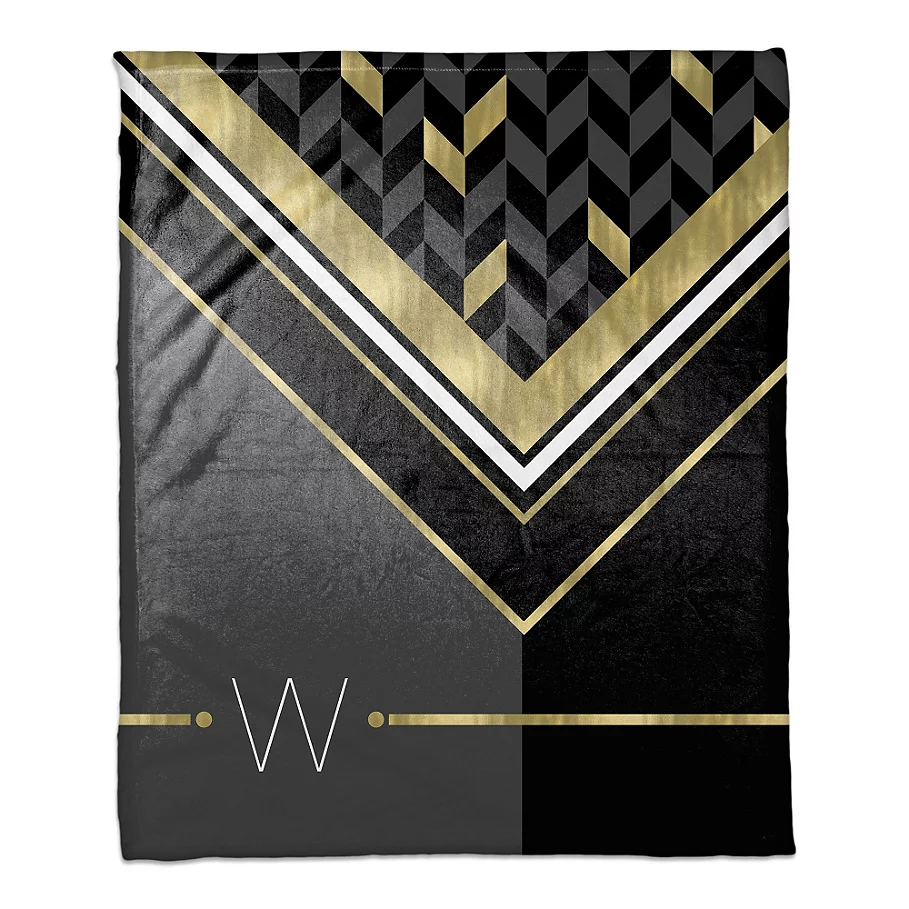  Designs Direct Geo Pattern Throw Blanket in BlackGold