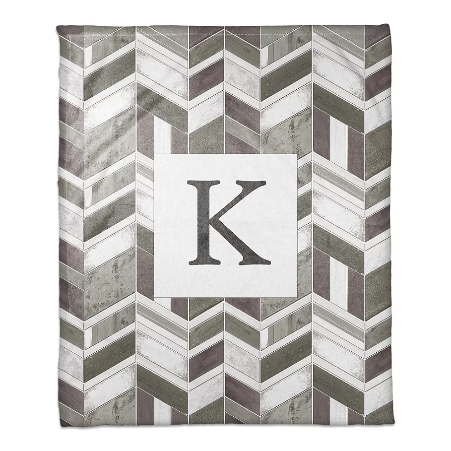  Designs Direct Chevron Throw Blanket in Greige