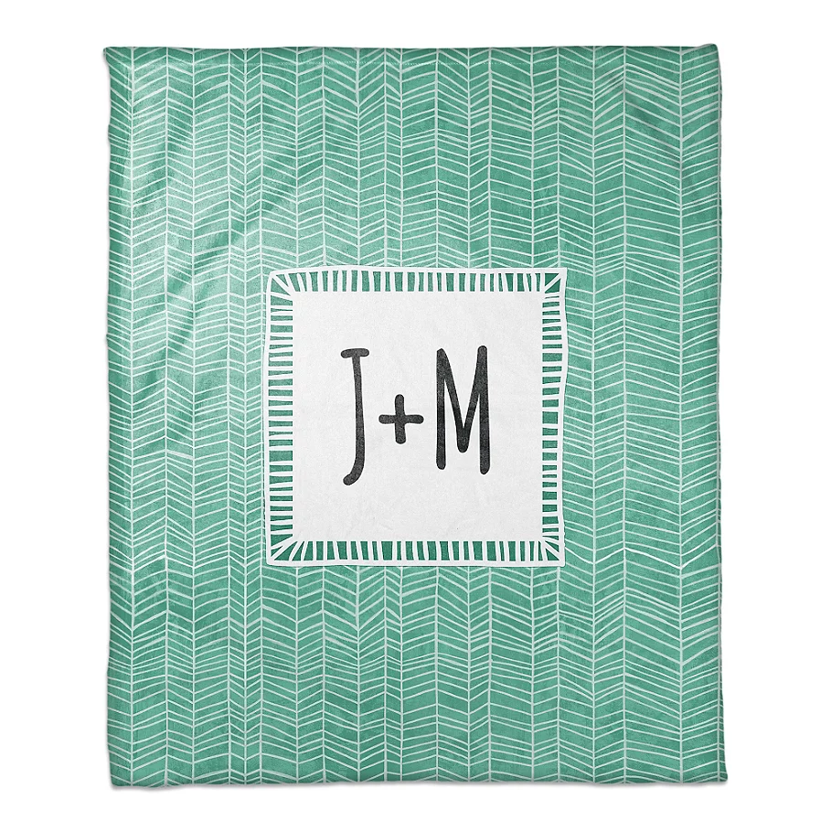 Designs Direct Cool Trend Throw Blanket in GreenWhite