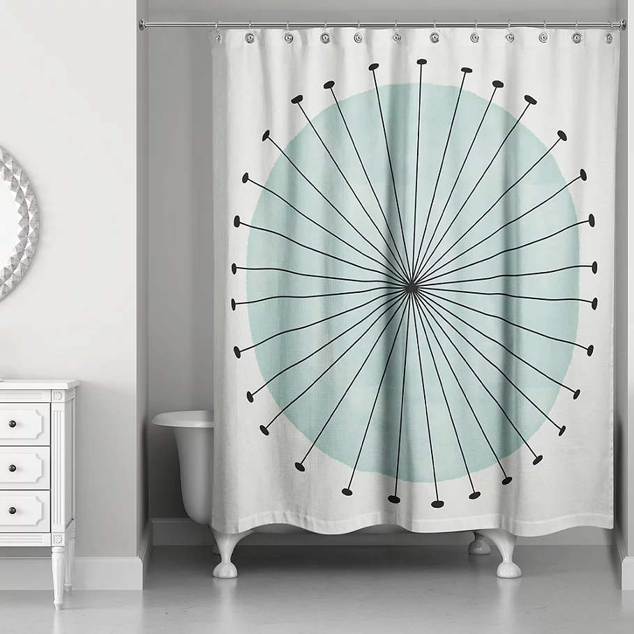 Designs Direct Mod Blue Sun Shower Curtain