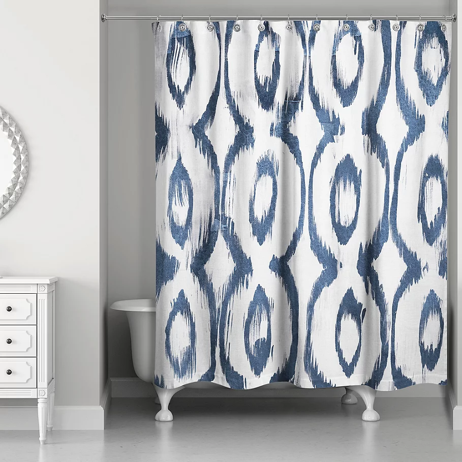  Designs Direct Indigo Cat Eye Shower Curtain in Blue