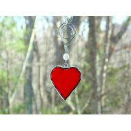 DesignsStainedGlass Stained glass red heart suncatcher ornament, Valentine friendship love birthday gift for her