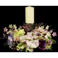 /DesignsbyHEartWorks SALE Floral Candle Wreath,Silk Flower Arrangements,Elegant Candle arrangements,luxury floral candle wreath,elegant wedding centerpieces