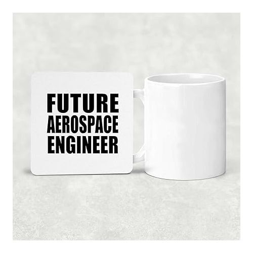  Gifts, Future Aerospace Engineer, Drink Coaster Mat Wipe-Clean Non-Slip Non-Skid Cork Back, for Birthday Anniversary Valentines Day Mothers Fathers Day Party, to Men Women Him Her Friend
