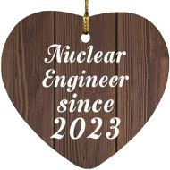 Gifts, Nuclear Engineer Since 2023, Heart Ornament D Xmas Tree Hanging Santa Decoration, for Birthday Anniversary Valentines Mothers Fathers Day Party, to Men Women Him Her Friend Mom Dad