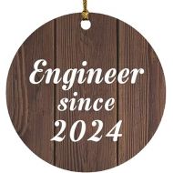 Gifts, Engineer Since 2024, Circle Ornament D Xmas Tree Hanging Santa Decoration, for Birthday Anniversary Valentines Mothers Fathers Day Party, to Men Women Him Her Friend Mom Dad Wife
