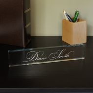 /DesignstheLimit Designs Freestanding Desktop Nameplate with Choice of Glass and Font Selection (Each)