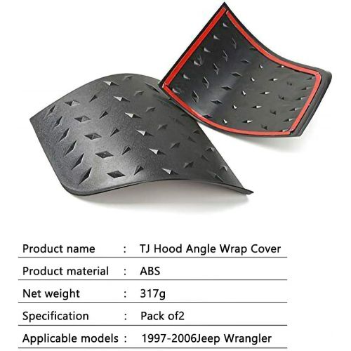  DesirePath Black Cowl Body Armor Outer Cowling Cover for Jeep Wrangler TJ 1997-06 Off Road Sport Exterior Accessories Part,Unlimited Rubicon Sahara X